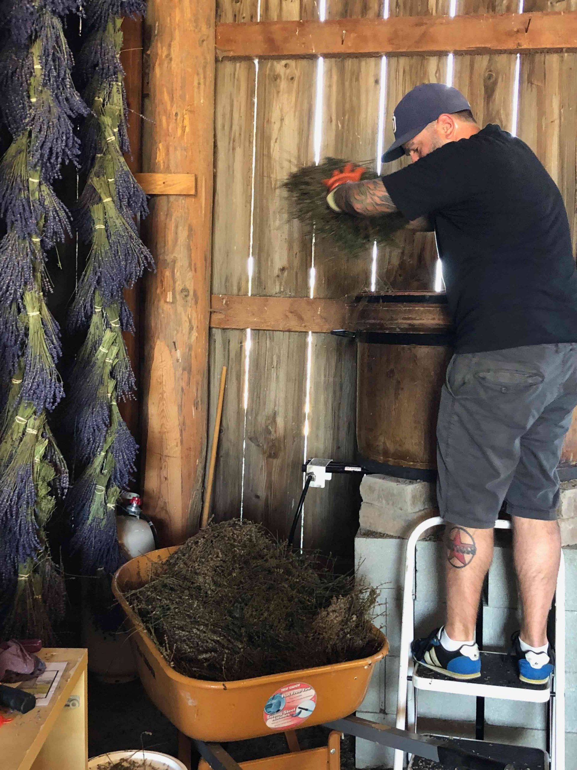 Cleaning the Copper Alembic Still