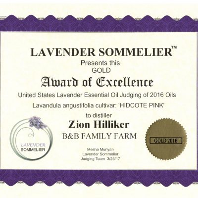 Lavender Sommelier 2016 Grosso Award