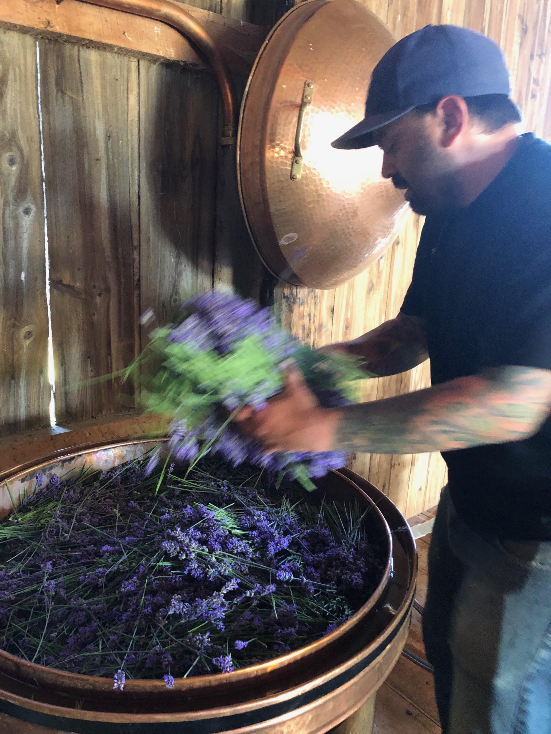 Loading the Copper Alembic Still