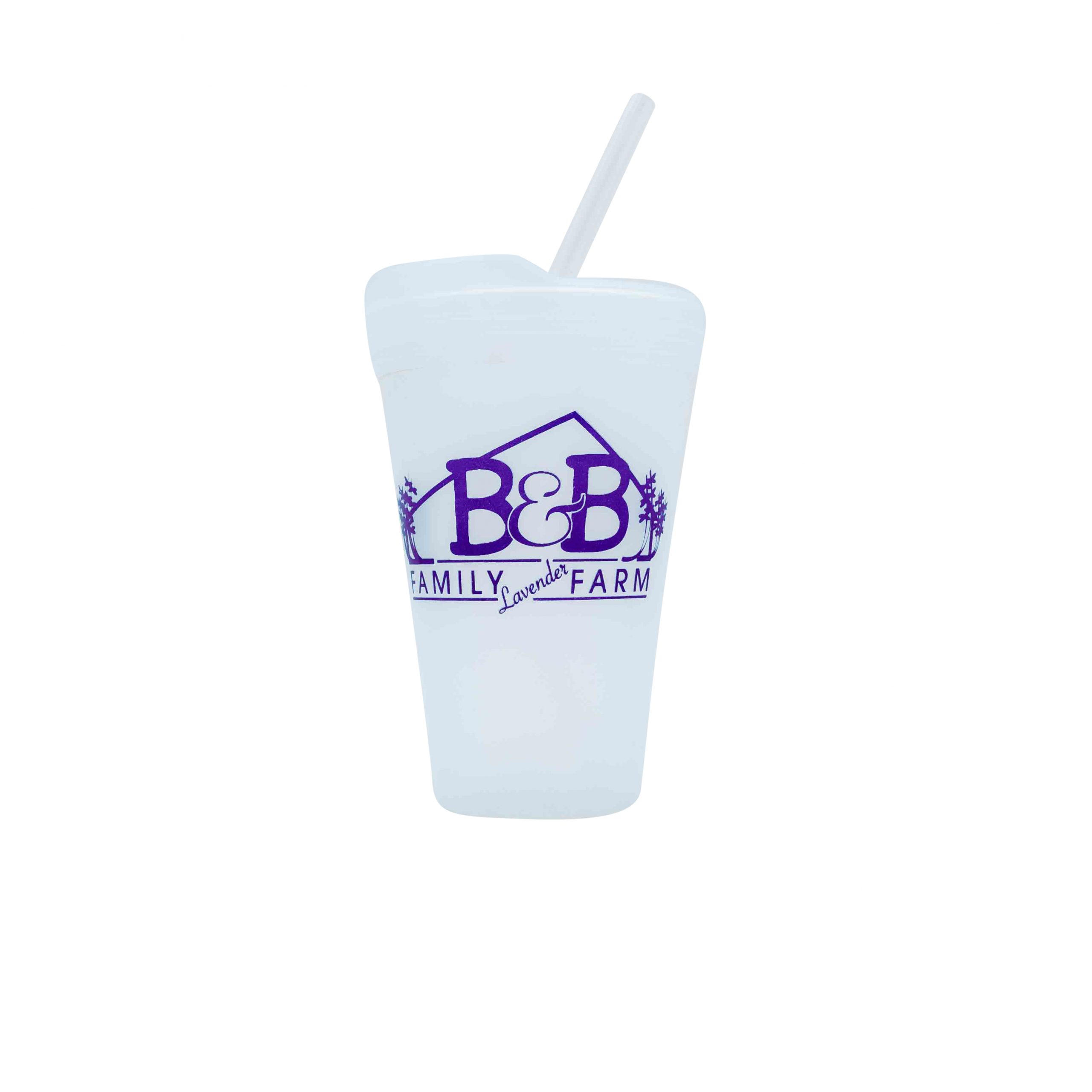 B&B Family Farm Sili Pint Cup with lid and straw